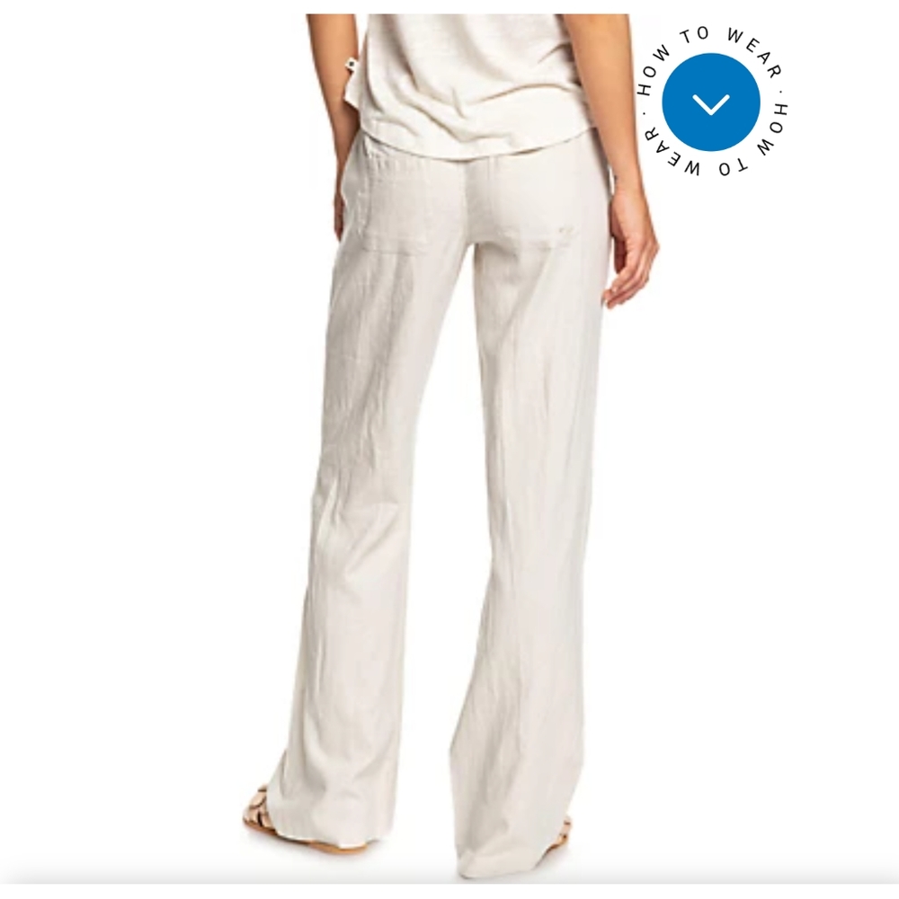 Roxy Oceanside Linen-Blend Wide Leg Pants - Picture 2 of 4